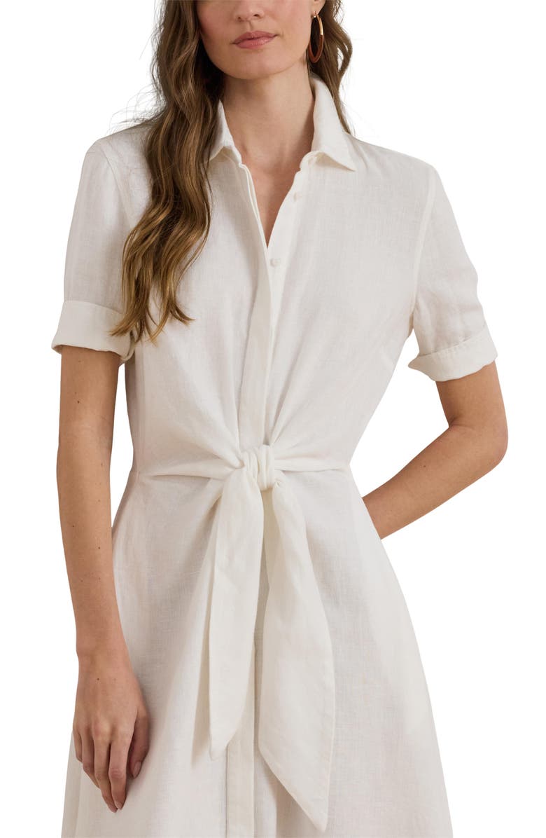 Lauren Ralph Lauren Wakana Linen Shirtdress, Alternate, color, White