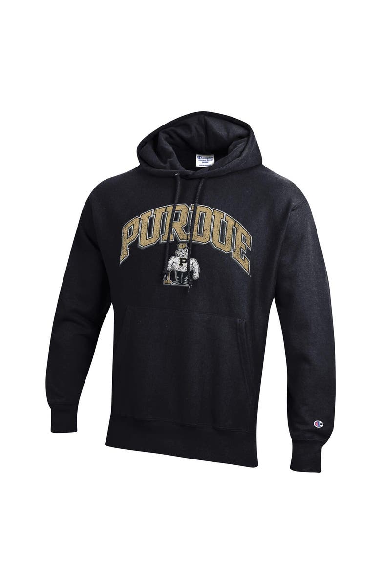 Champion Men's Champion Black Purdue Boilermakers Vault Late Night Reverse Weave Pullover Hoodie, Alternate, color, Black