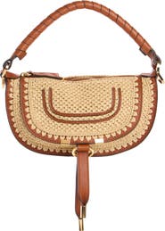 Chloé Mini Marcie Raffia Effect Shoulder Bag