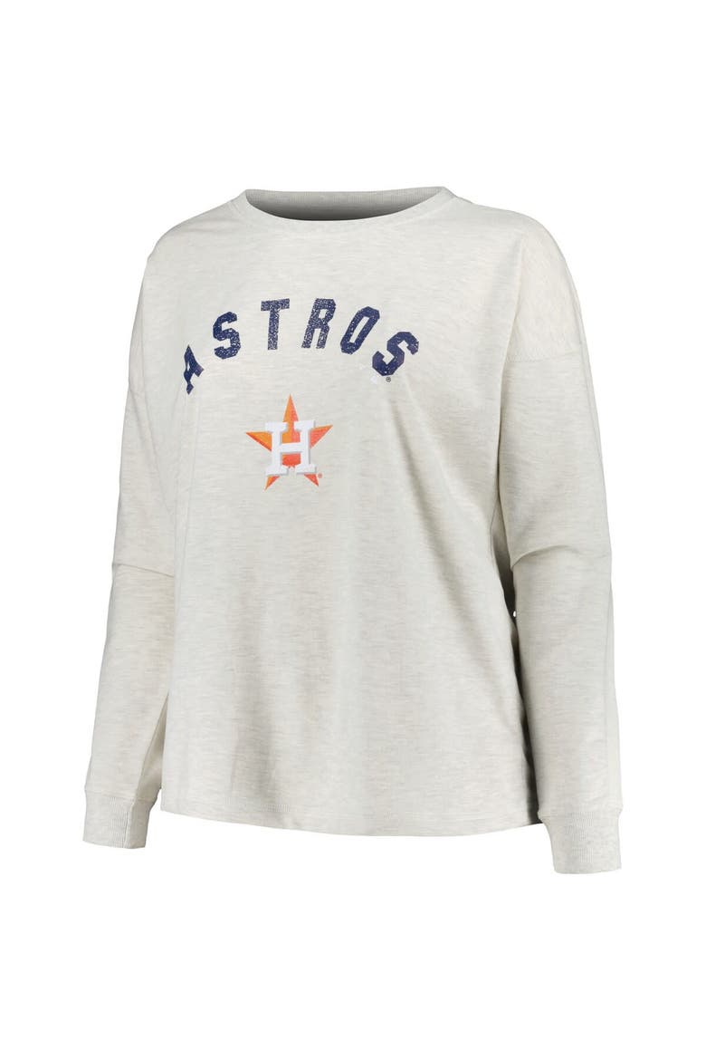 Women's Profile Oatmeal Houston Astros Plus Size French Terry Pullover Sweatshirt, Alternate, color, Oatmeal