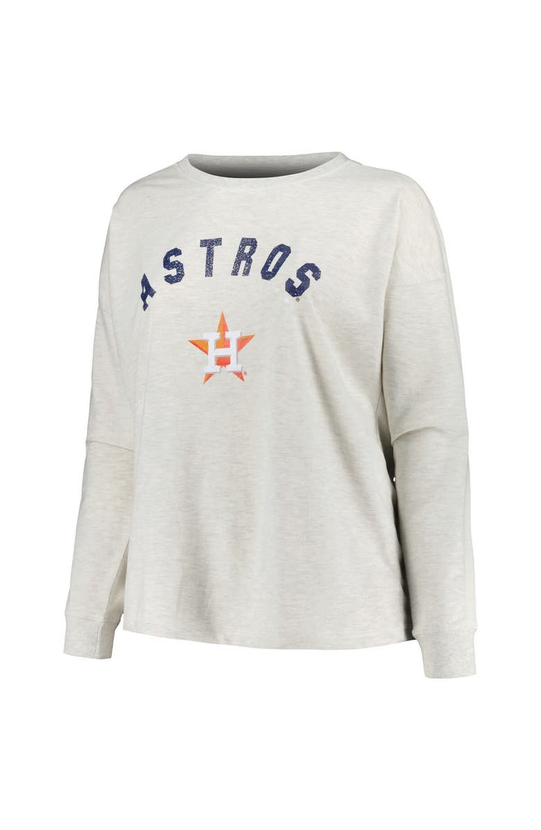 PROFILE Women's Profile Oatmeal Houston Astros Plus Size French Terry Pullover Sweatshirt, Alternate, color, Oatmeal