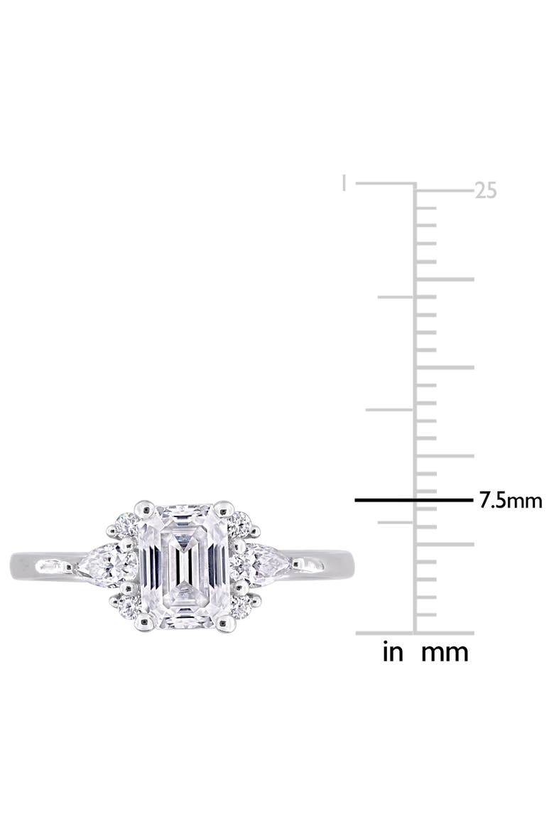 Moissanite Engagement Ring Sterling Silver, Alternate, color, Sterling Silver