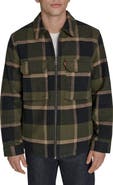 Levi's Insulated Plaid Cotton Flannel Zip-Up Shirt Jacket