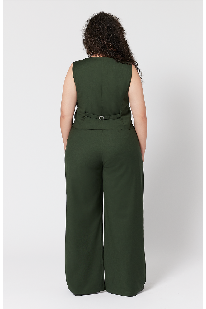 The Wool Wide Leg Pant For Full Hips And Thighs, Alternate, color, Green