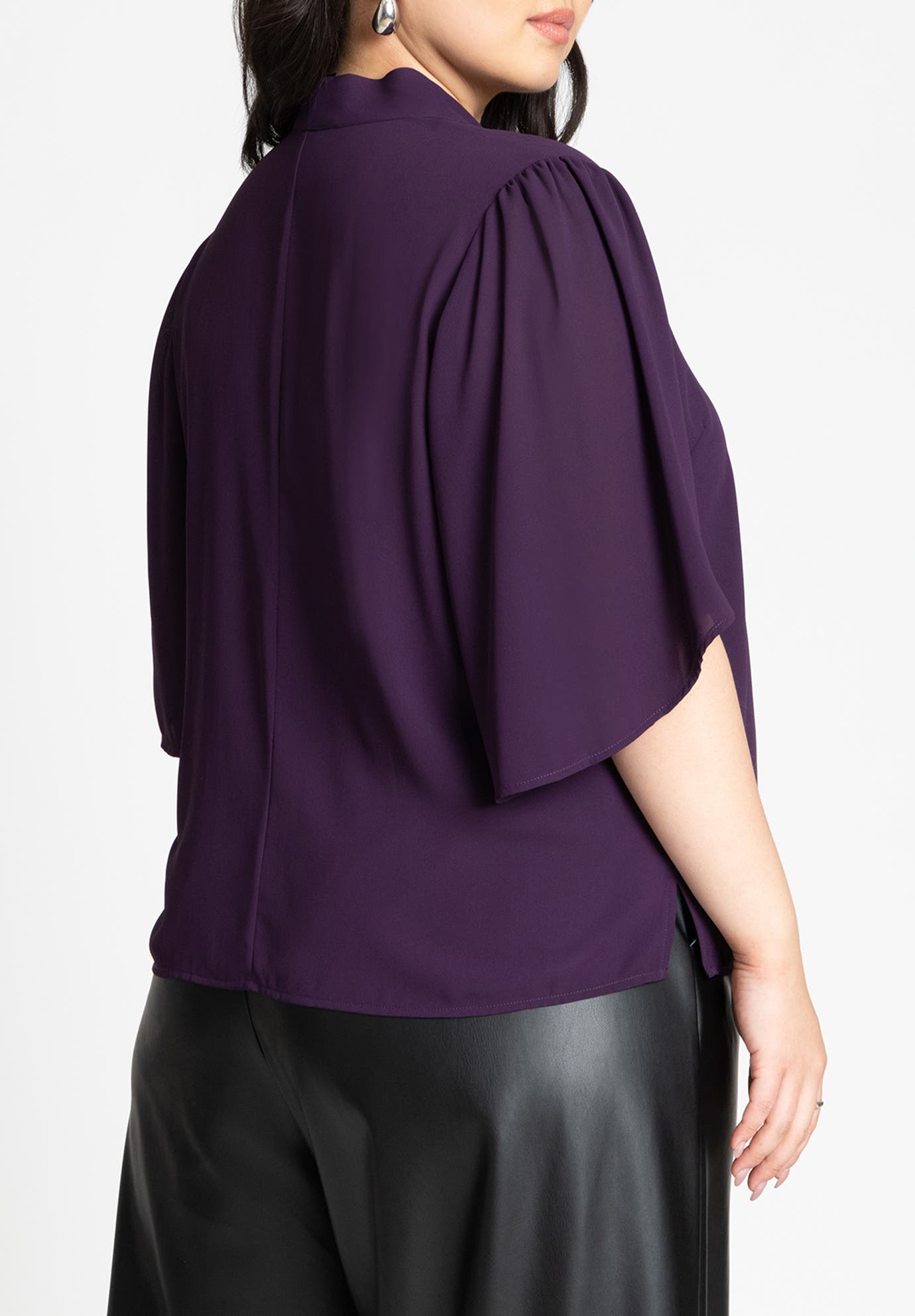 Bow Blouse With Flutter Sleeve - image 2