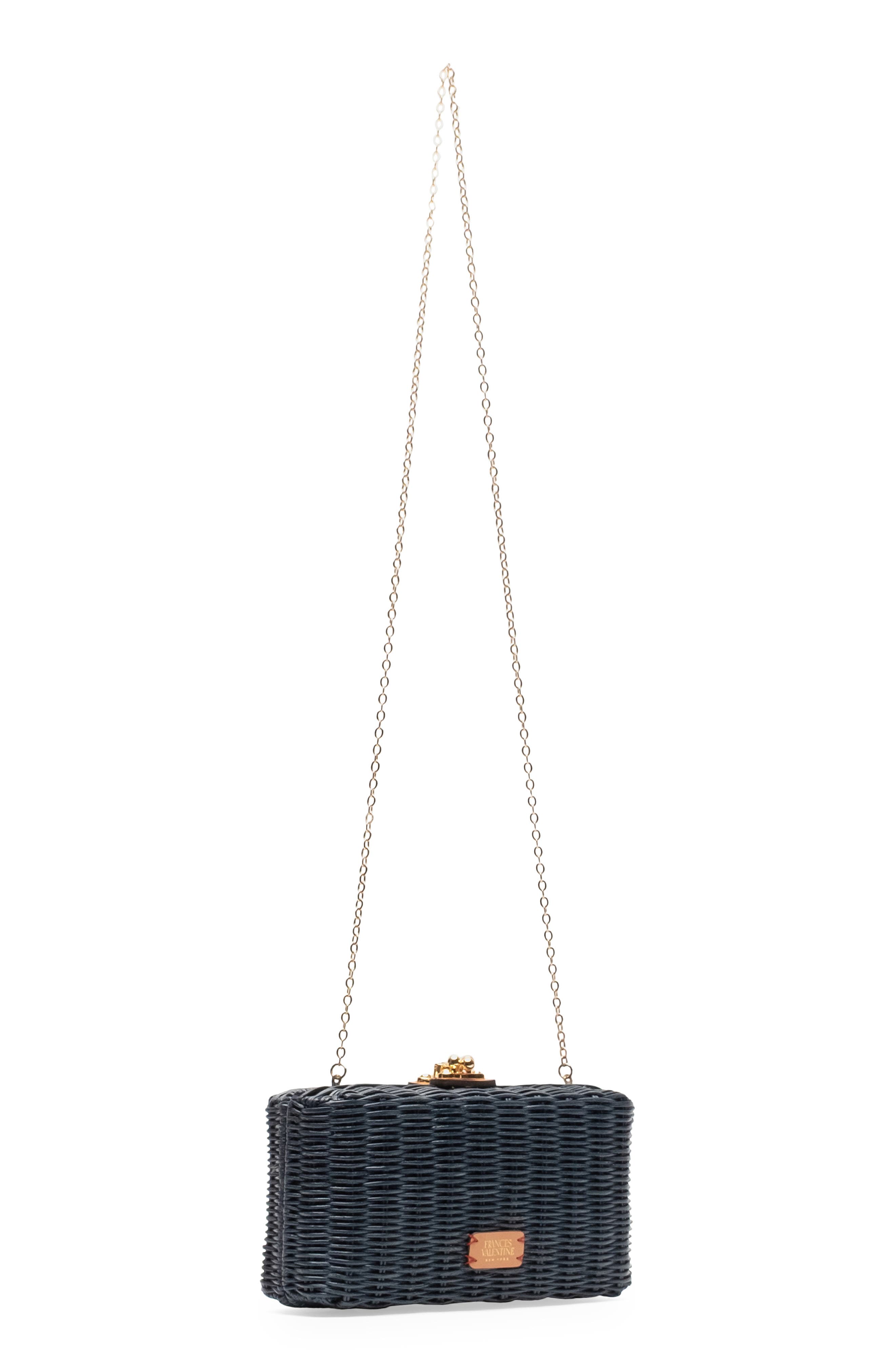 Pepper Wicker Clutch, Alternate, color, NAVY