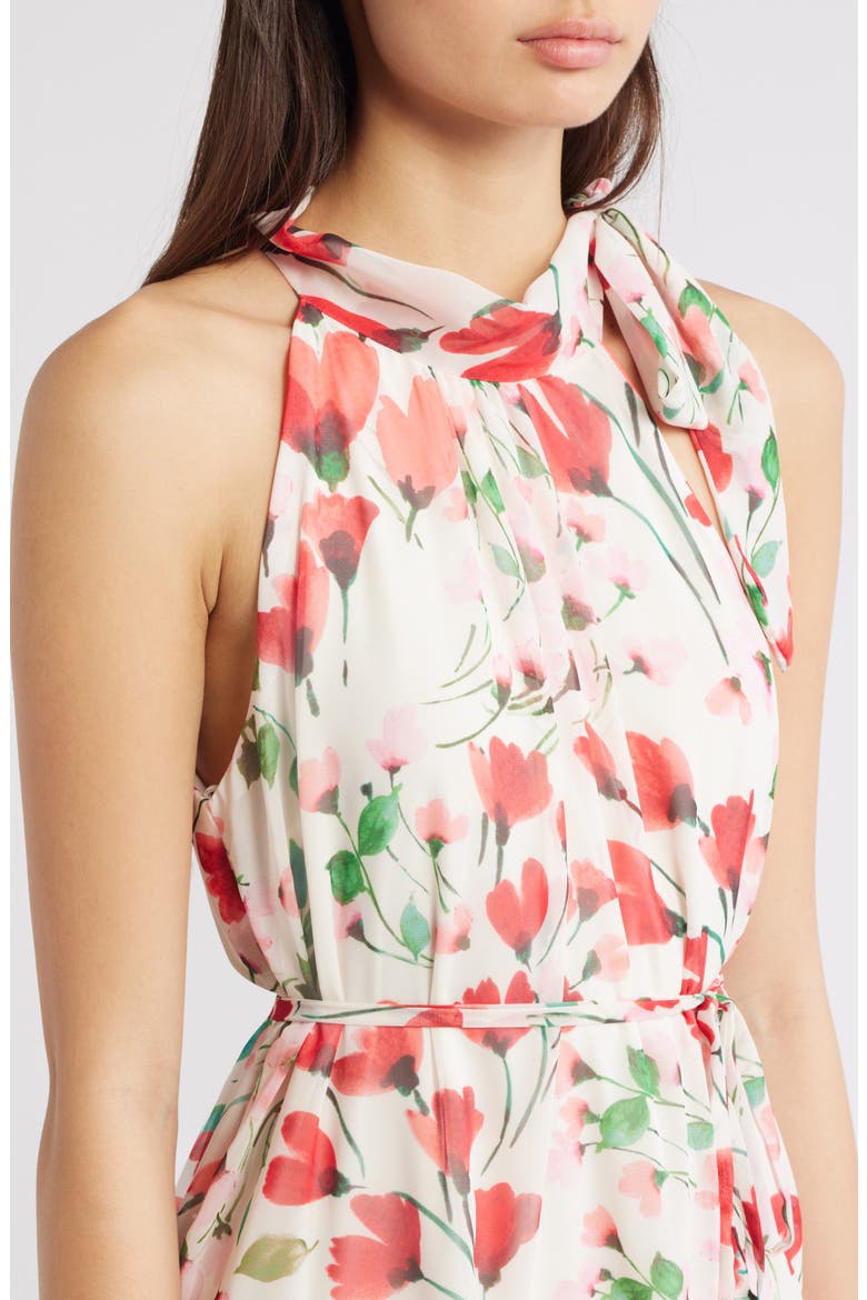 Floral Sleeveless Tiered Maxi Dress, Alternate, color, IVORY MULTI
