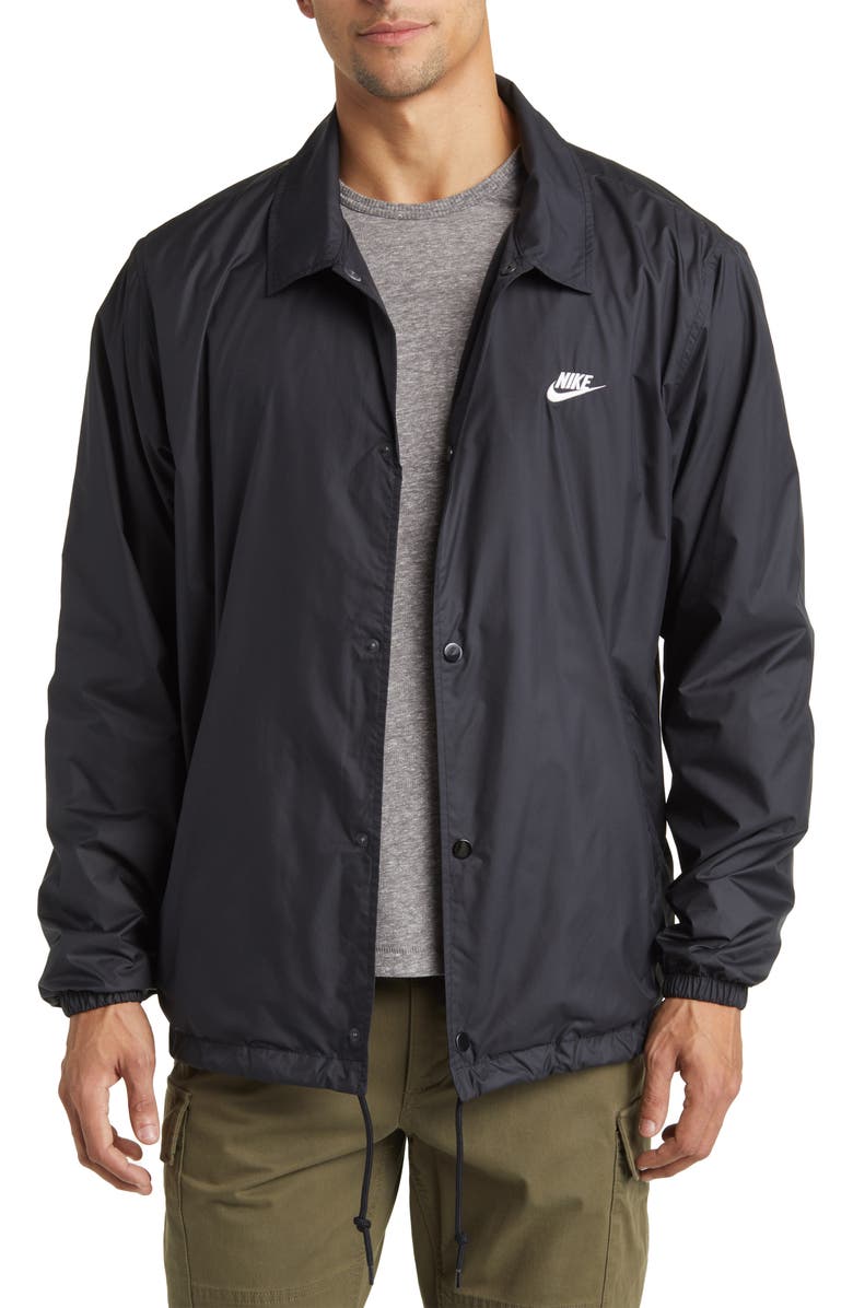 Nike Club Coach's Jacket, Main, color, Black/ White