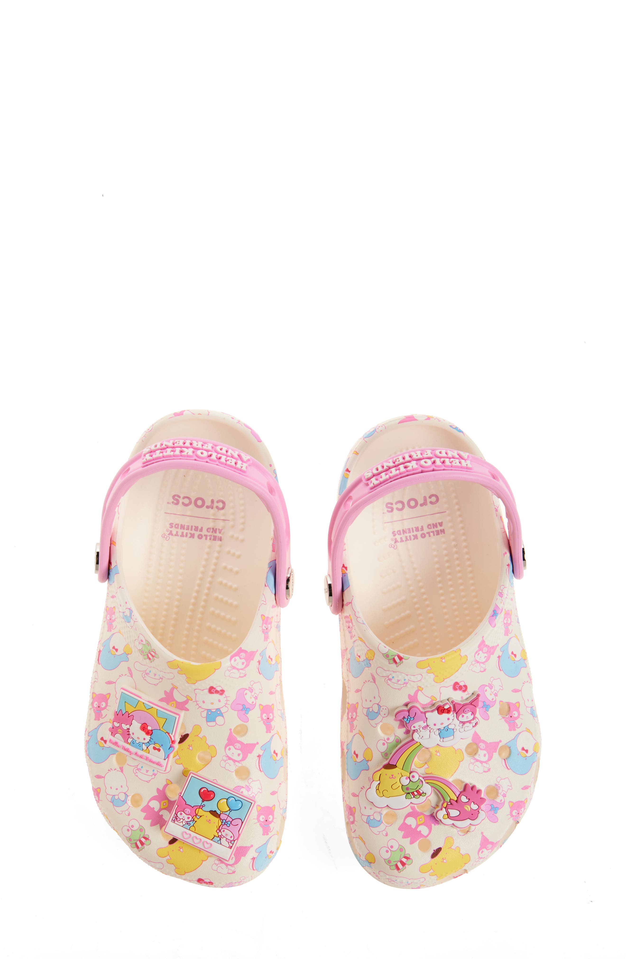 CROCS x Hello Kitty Kids' Classic Clog, Alternate, color, Ivory/ Pink Multi