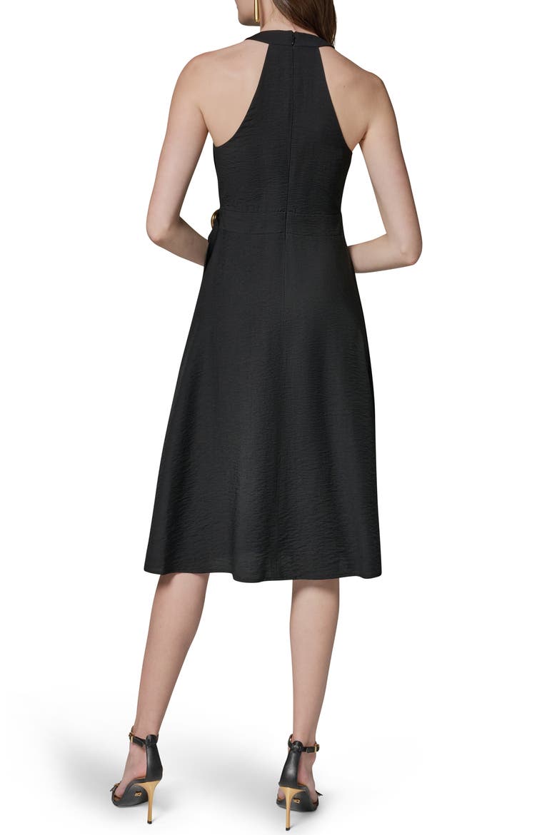 Racerback Faux Wrap Dress, Alternate, color, BLACK