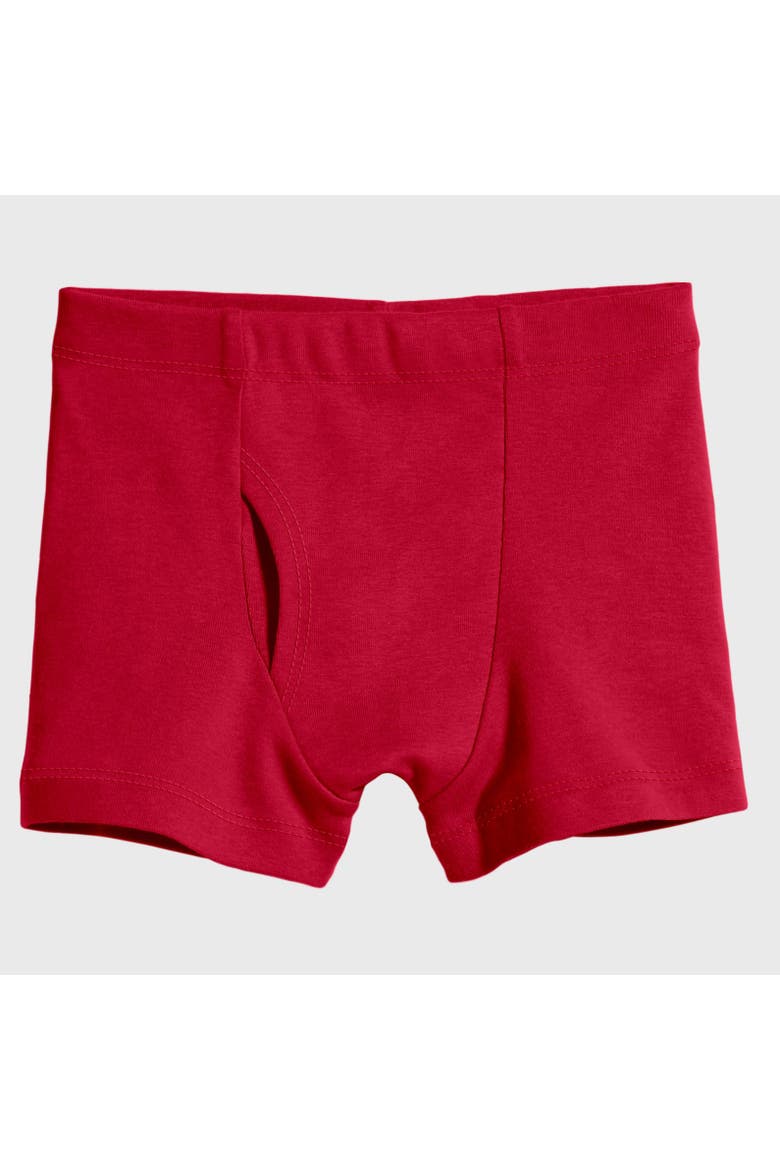 Boys Super-Soft Organic 100% Cotton Boxer Briefs, Main, color, Red