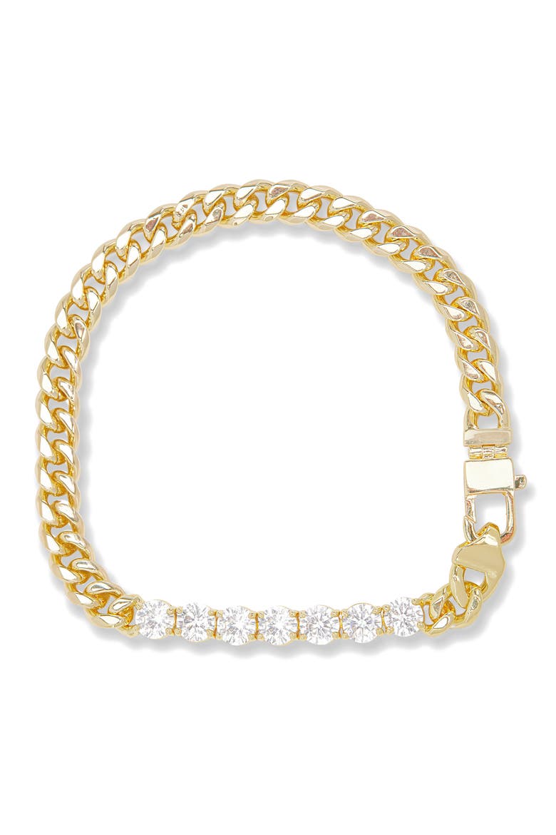 Julian Loves Cubic Zirconia Bracelet, Main, color, GOLD-WHITE