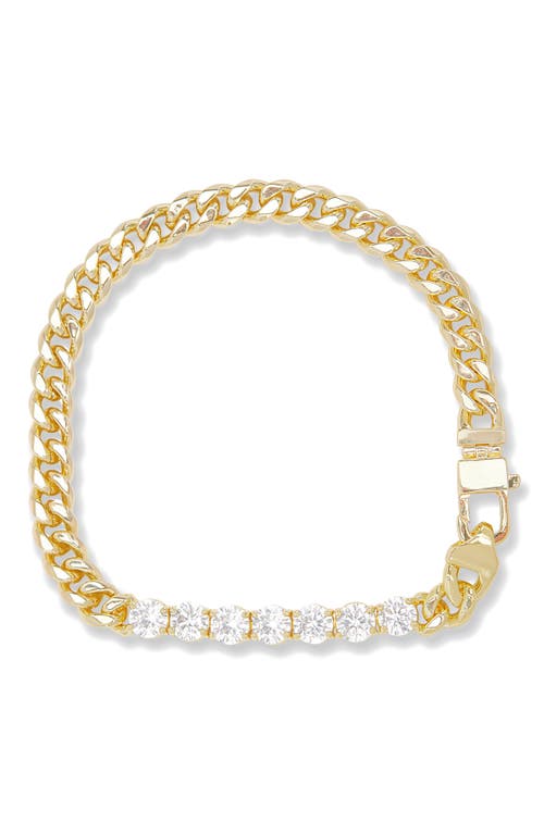 Melinda Maria Julian Loves Cubic Zirconia Bracelet In Goldhite