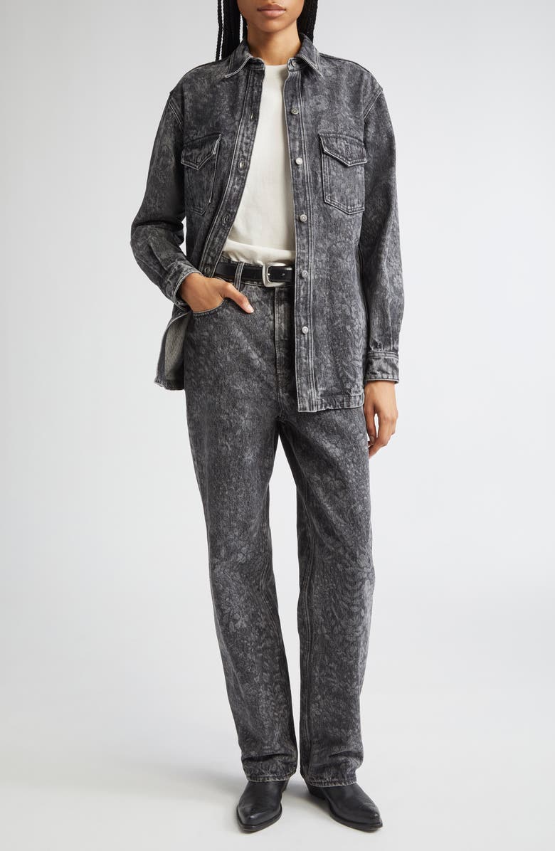 Golden Goose Journey W's Kim Straight Leg Jeans, Alternate, color, Black Marble