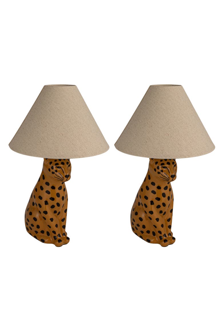 Cheetah Table Lamp with Shade and Inline Switch, Main, color, Yellow