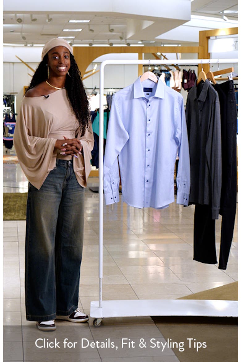 Trim Fit Micro Dobby Dress Shirt video