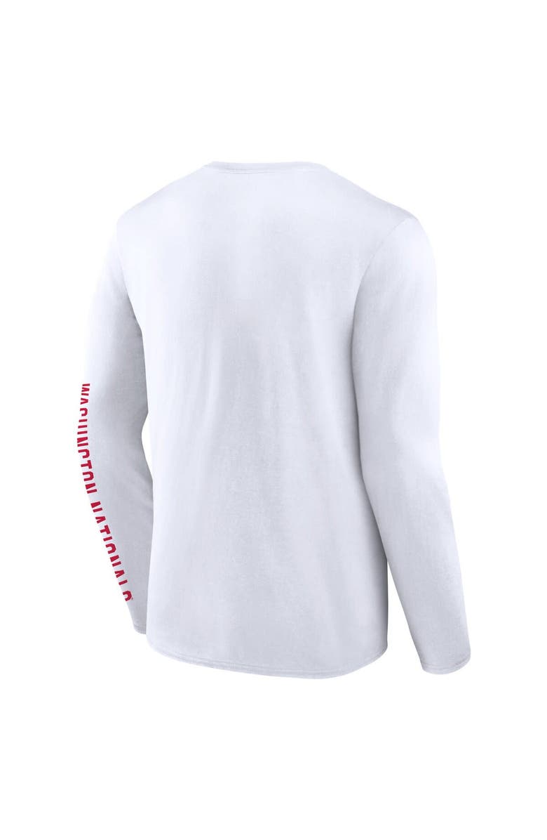 FANATICS Men's Fanatics White Washington Nationals Press Box Long Sleeve T-Shirt, Alternate, color, White