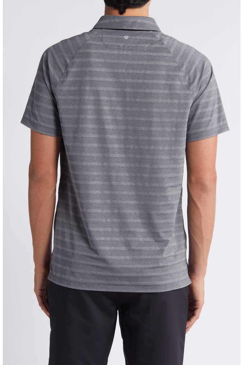 Stripe Performance Court Polo, Alternate, color, BLACK
