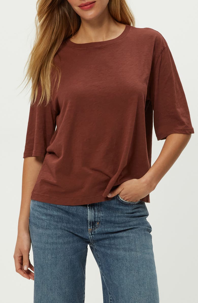 Michael Stars Reid Oversize Supima<sup>®</sup> Cotton Slub T-Shirt, Alternate, color, Espresso