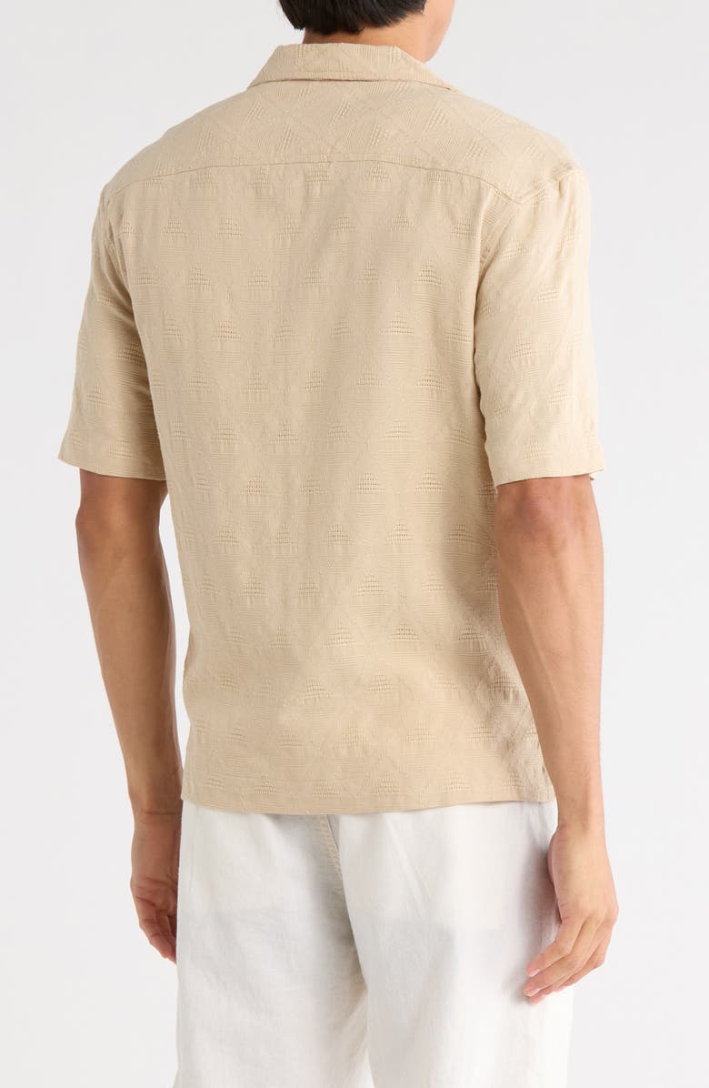 Cactus Man Diamond Textured Camp Shirt, Alternate, color, Sand