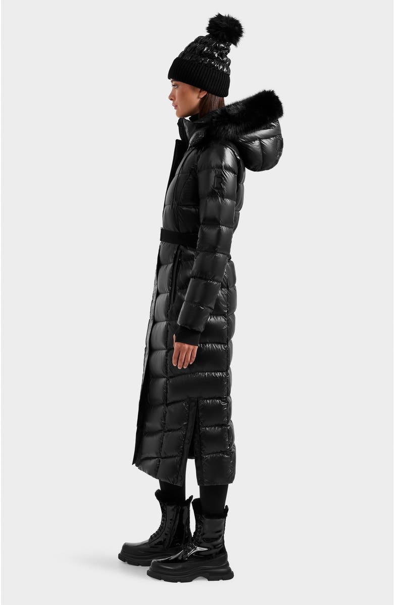 Rudsak Elsie Glossy Long Quilted Down Puffer, Alternate, color, Black