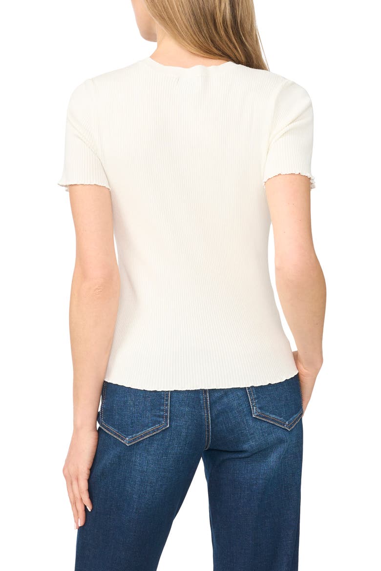 Ribbed Scallop Trim Sweater, Alternate, color, NEW IVORY