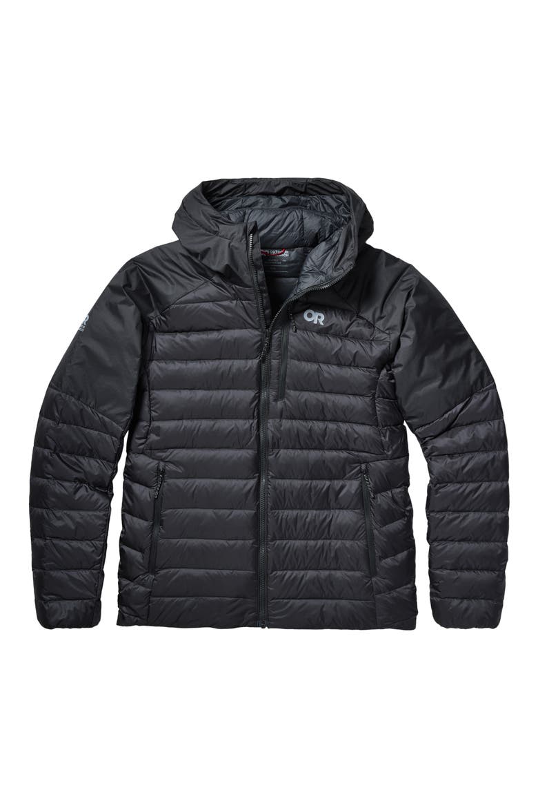 Helium 800-Fill-Power Down Hoodie, Alternate, color, BLACK