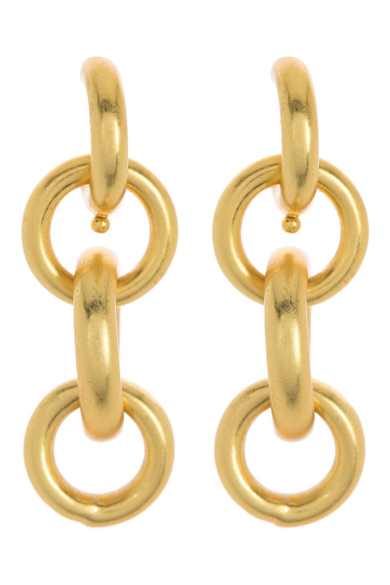 Ring Theory Huggie Link Drop Earrings, Main, color, VINTAGE GOLD