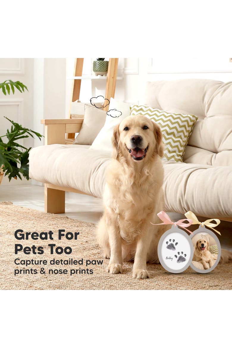 Bitsy Inkless Baby Print and Photo Ornaments, Alternate, color, Oval/Cloud Gray