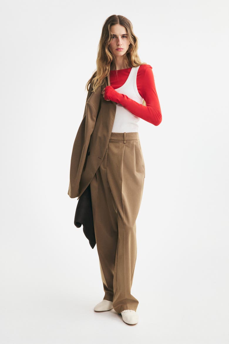 Twill Dress Pants, Alternate, color, Dark beige