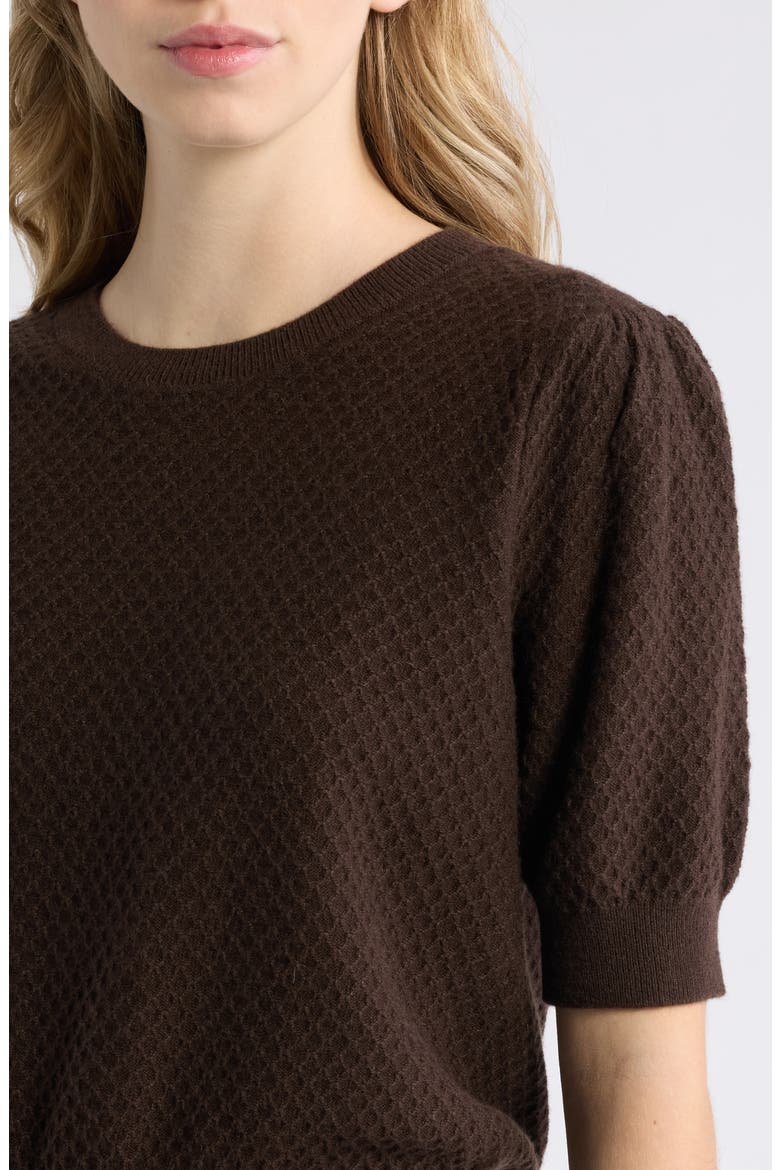 The Gathered Cashmere Sweater, Alternate, color, MAHOGANY