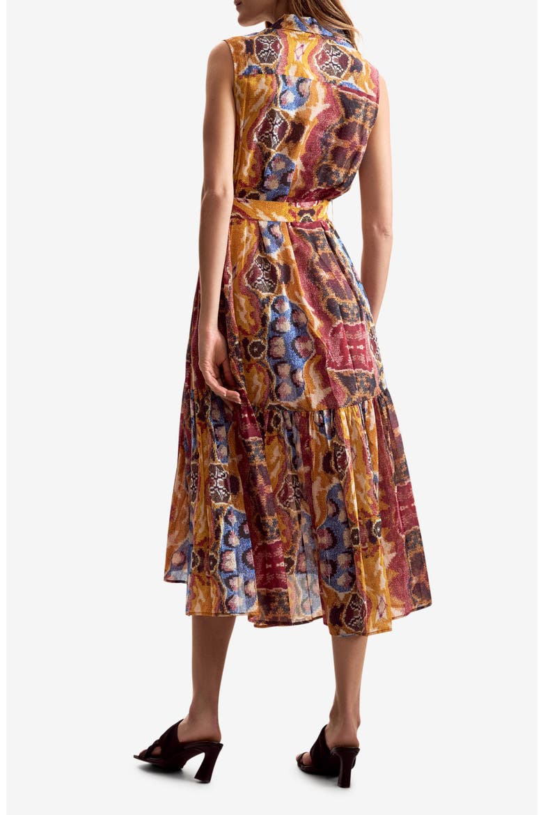 Abstract Print Sleeveless Dress, Alternate, color, BURGUNDY MULTI