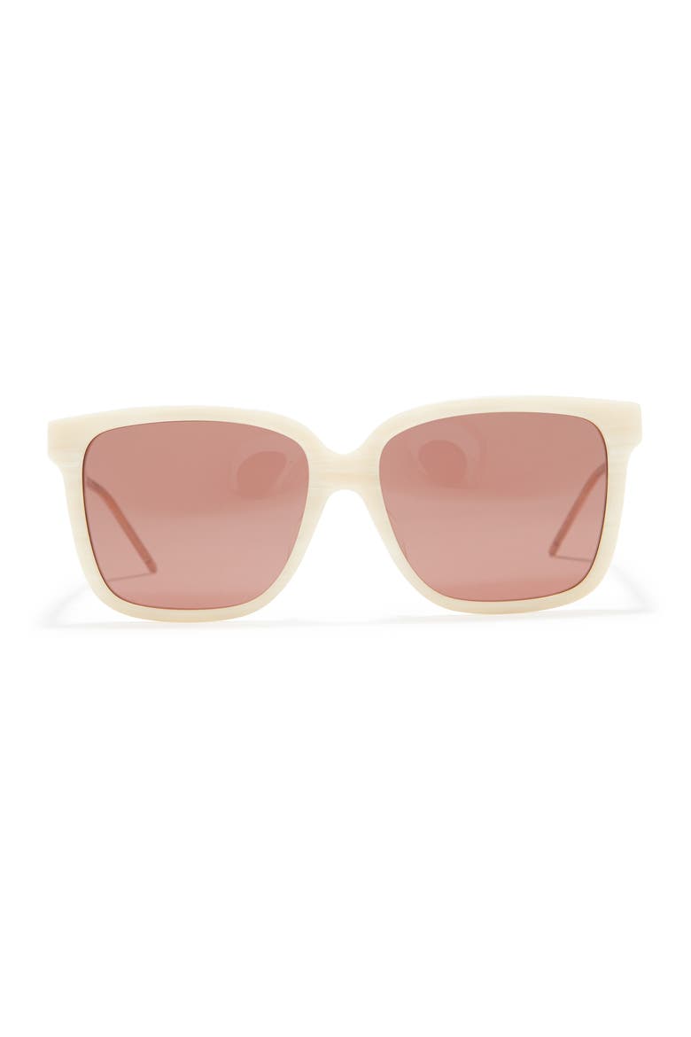 56mm Square Sunglasses, Main, color, BEIGE