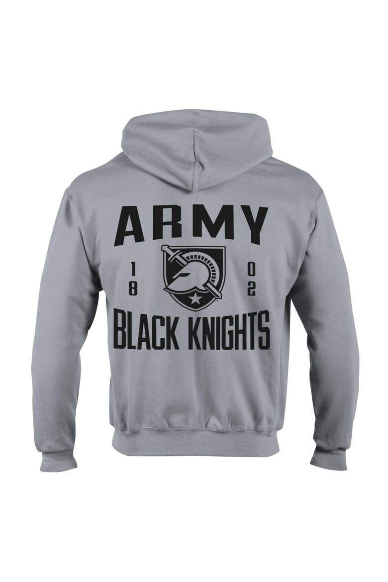 Men's Champion  Heather Gray Army Black Knights Varsity Powerblend Full-Zip Fleece Hoodie, Alternate, color, Heather Gray