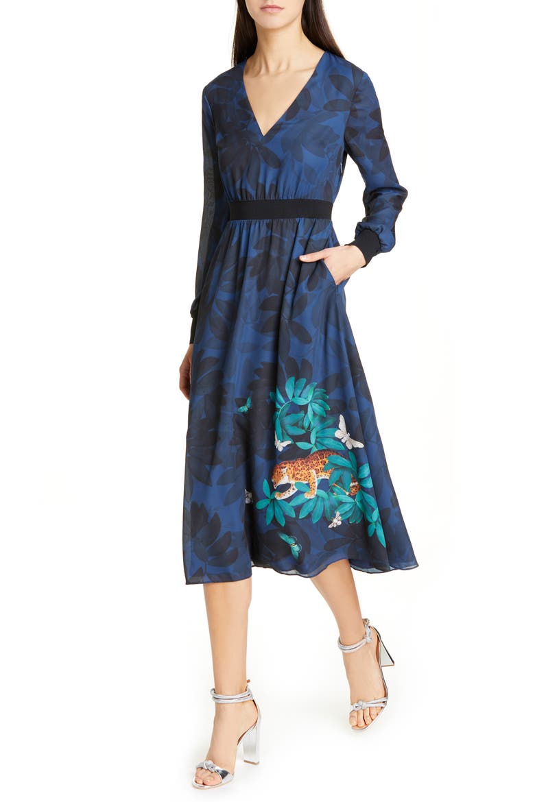 Emrall Houdini Long Sleeve Dress, Main, color, NAVY