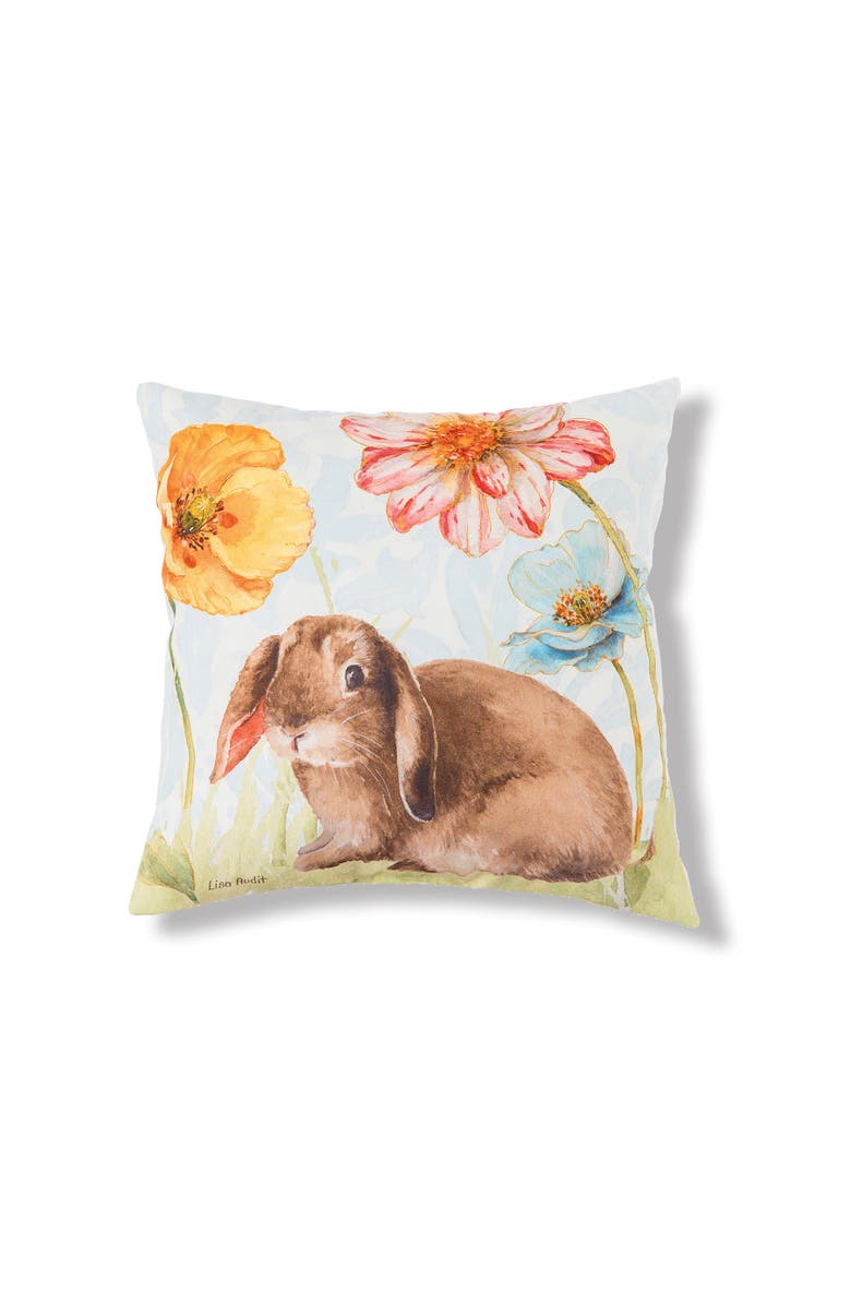 C&F Home Floppy Ear Easter Bunny Indoor/Outdoor Accent Throw Pillow 18" x 18", Main, color, Green