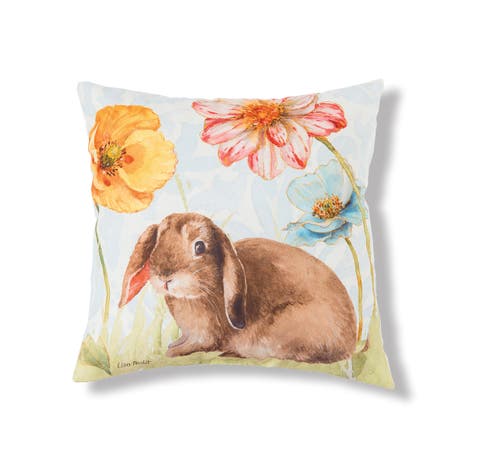 Floppy Ear Easter Bunny Indoor/Outdoor Accent Throw Pillow 18" x 18"