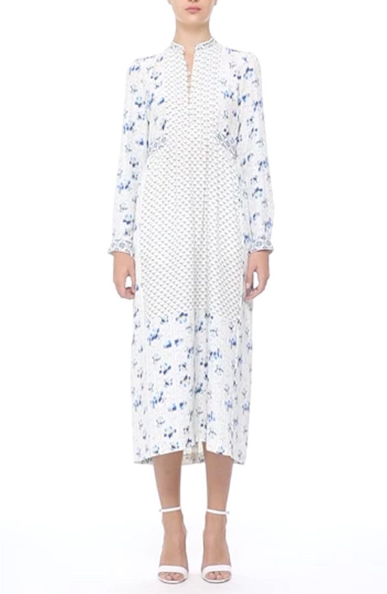 VILSHENKO 'Lauren' Print Silk Marocain Midi Dress, Alternate, color, 