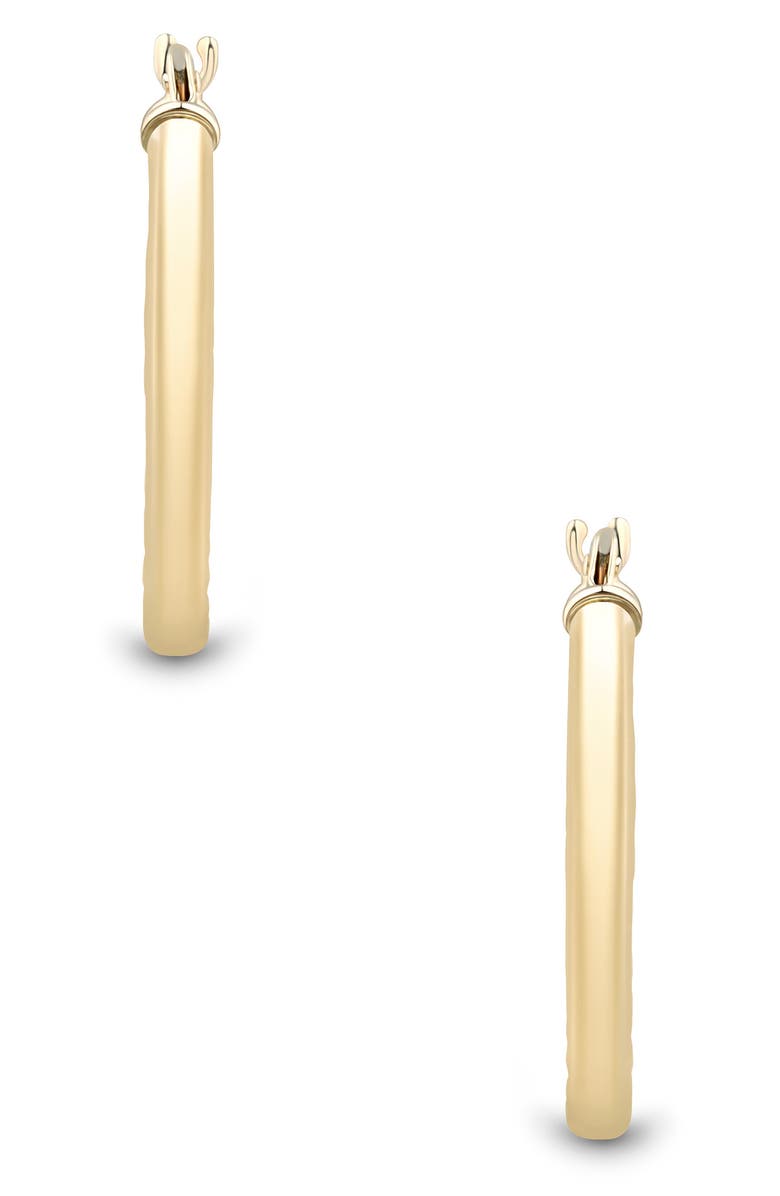 Frankie & Zoe 14K Yellow Gold Textured Hoop Earrings, Alternate, color, 