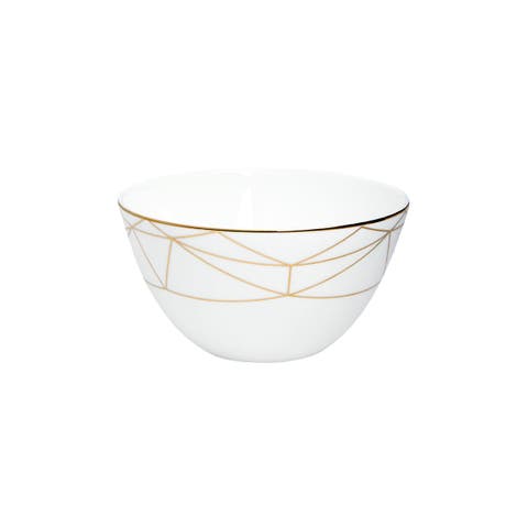 Gem Cut Gold 6 Inch Cereal / All Purpose Bowl