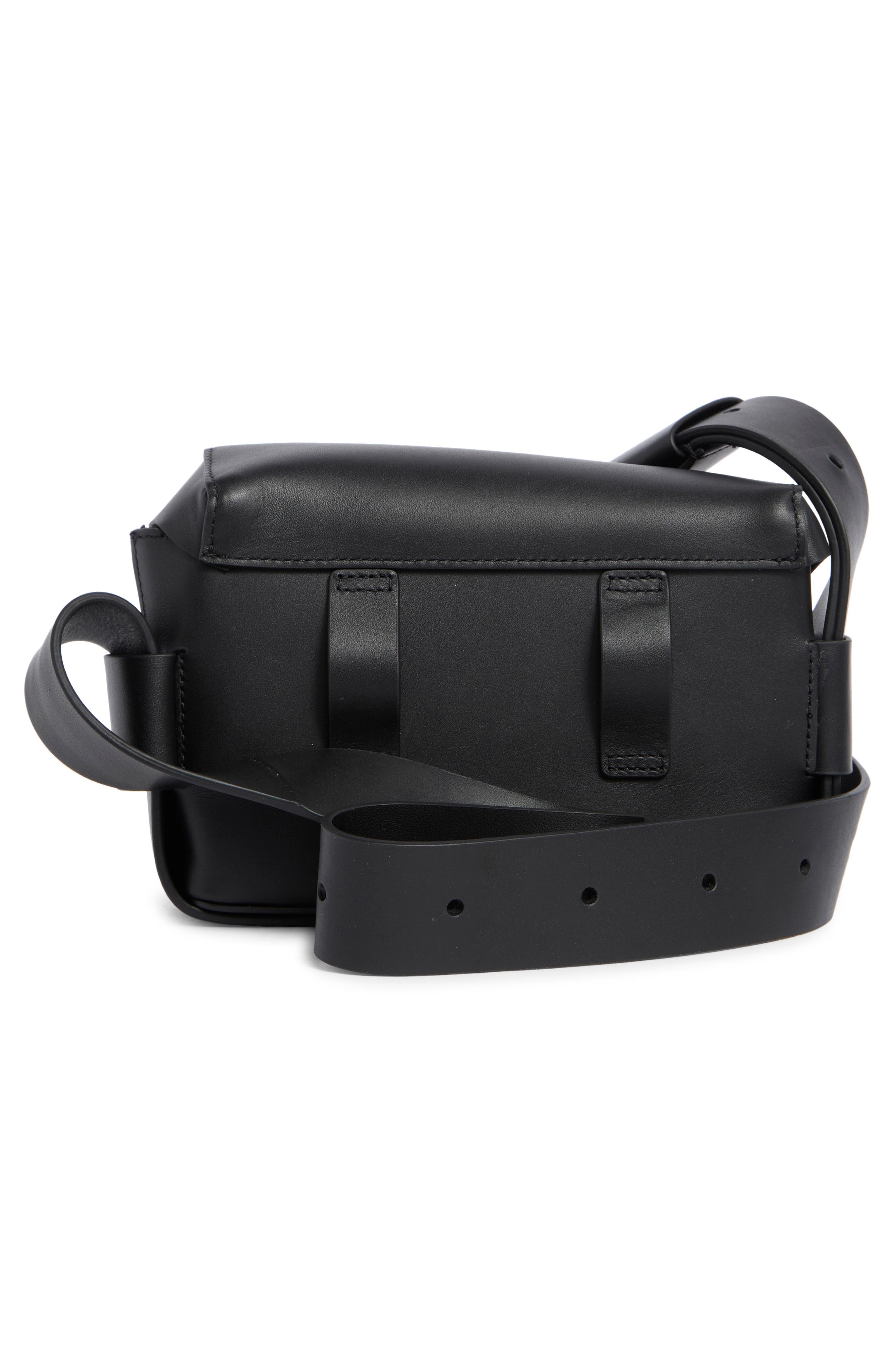 AllSaints Frankie Leather Crossbody Bag, Alternate, color, Black