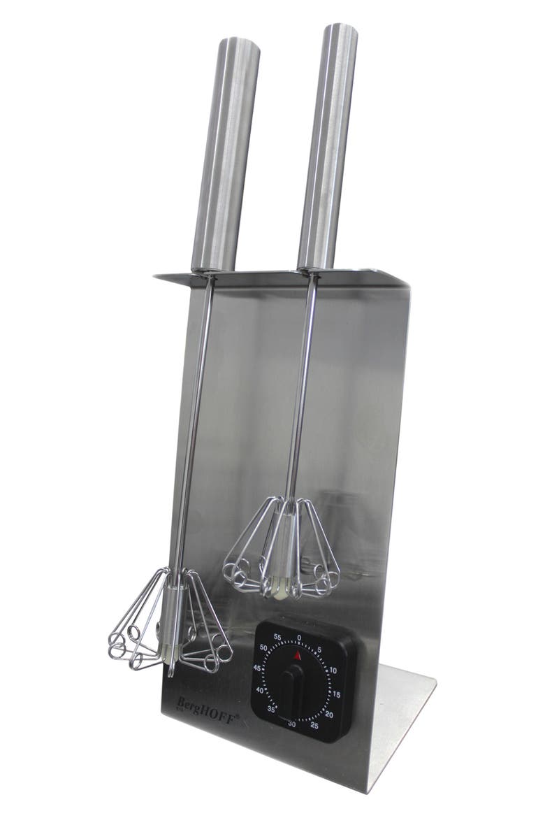 2-Piece Whisk Set with Timer, Main, color, SILVER