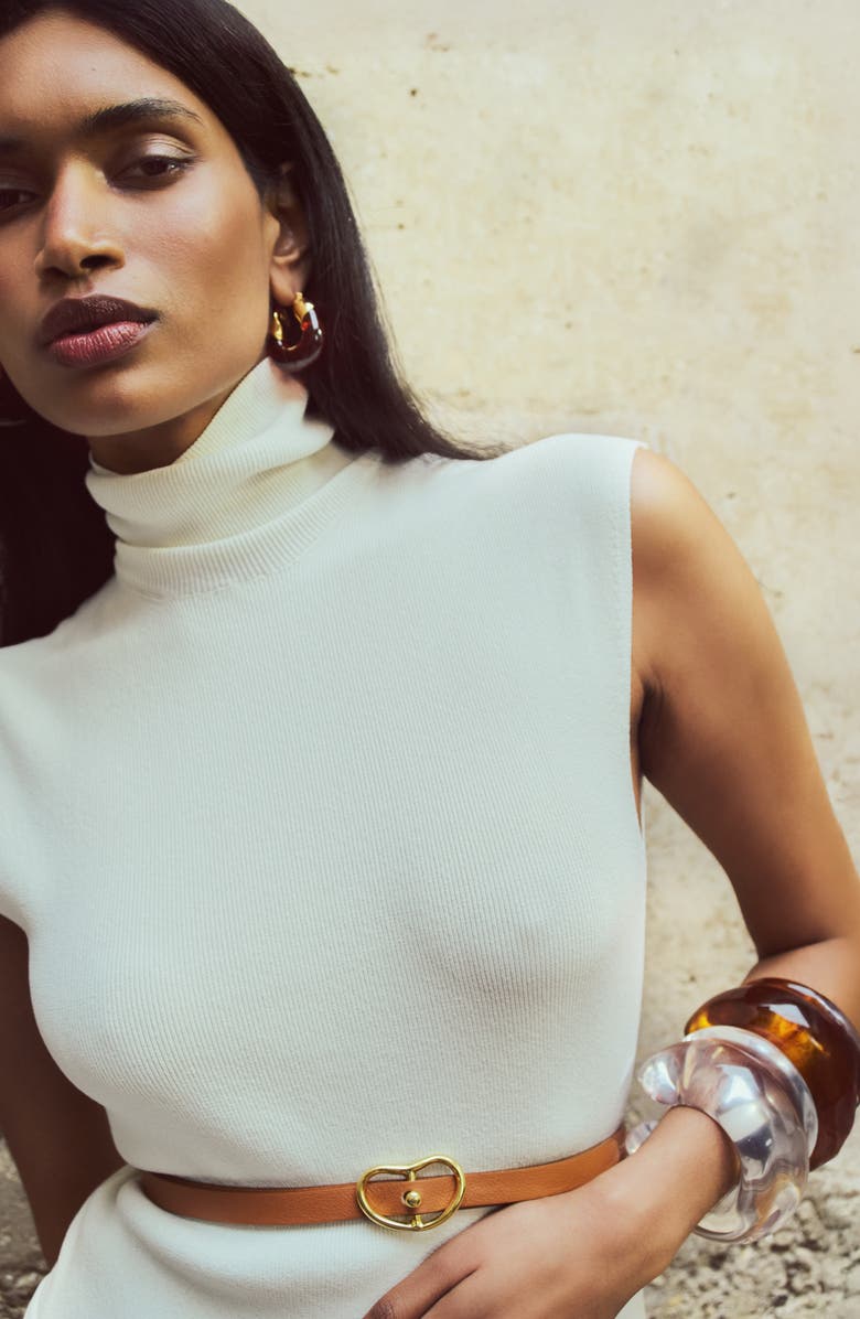 Lizzie Fortunato Mini Organic Hoop Earrings, Alternate, color, Brown