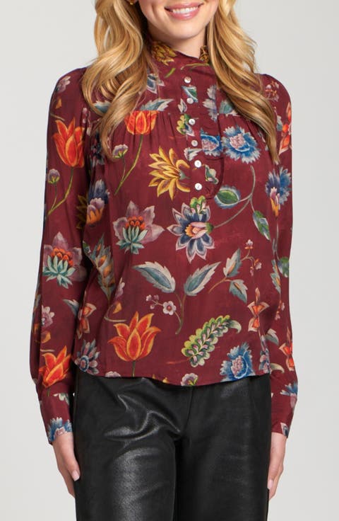 Ruffle Half-Placket Shirt