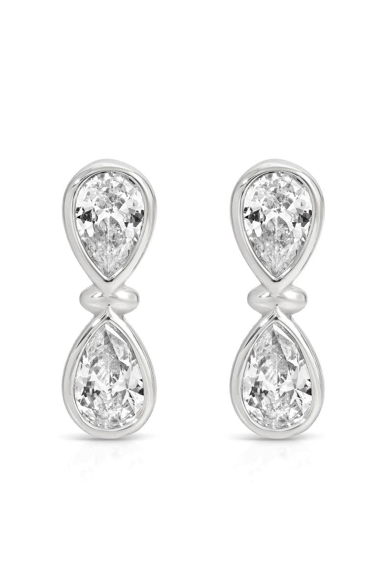 Infinity Crystal Drop Earrings, Main, color, SILVER