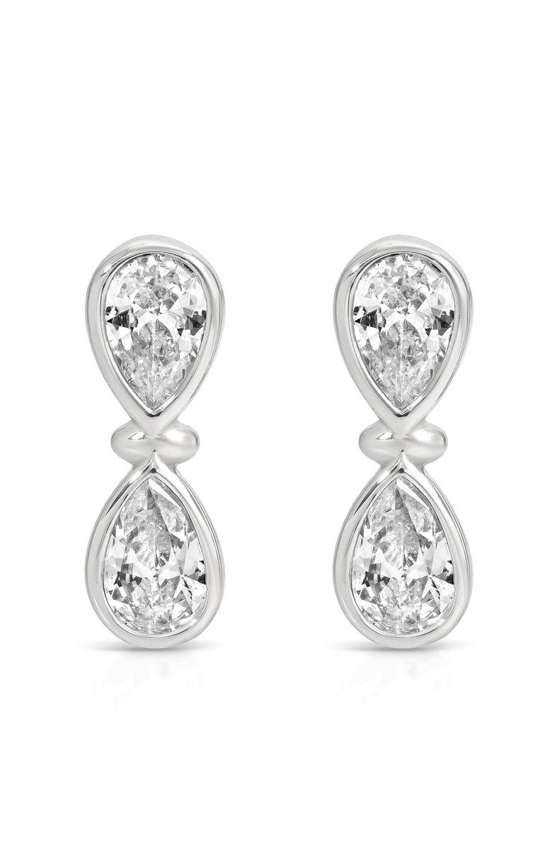 Ettika Infinity Crystal Drop Earrings, Main, color, Silver