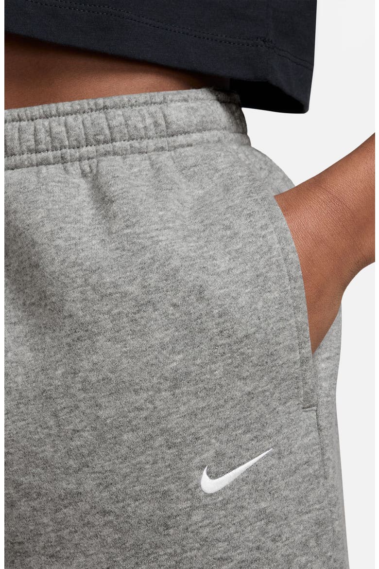 Kids' Sportswear Studio Fleece Loose Pants, Alternate, color, DARK GREY HEATHER/ GREY/ WHITE