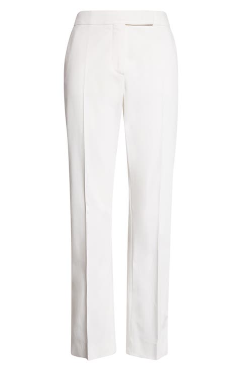 Okra Crop Stretch Cotton Straight Leg Pants