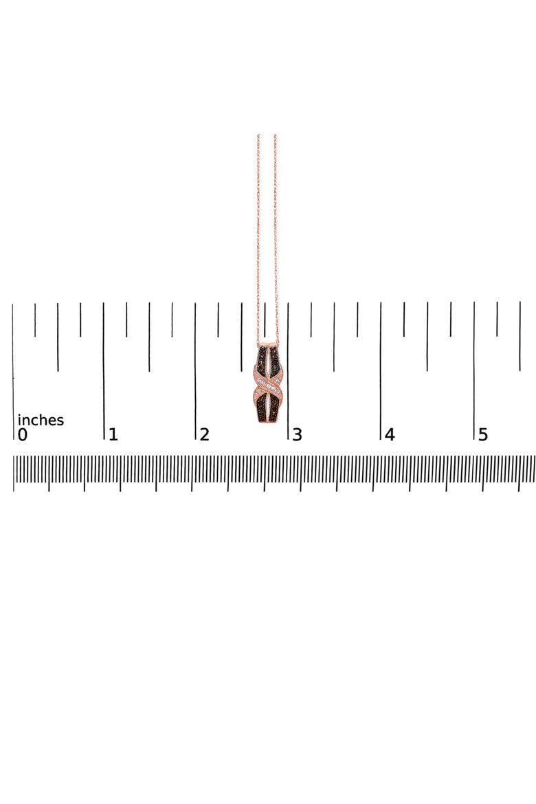 10K Rose Gold 1/4 Cttw White and Chocolate Brown Diamond Infinity Pendant Necklace, Alternate, color, Pink