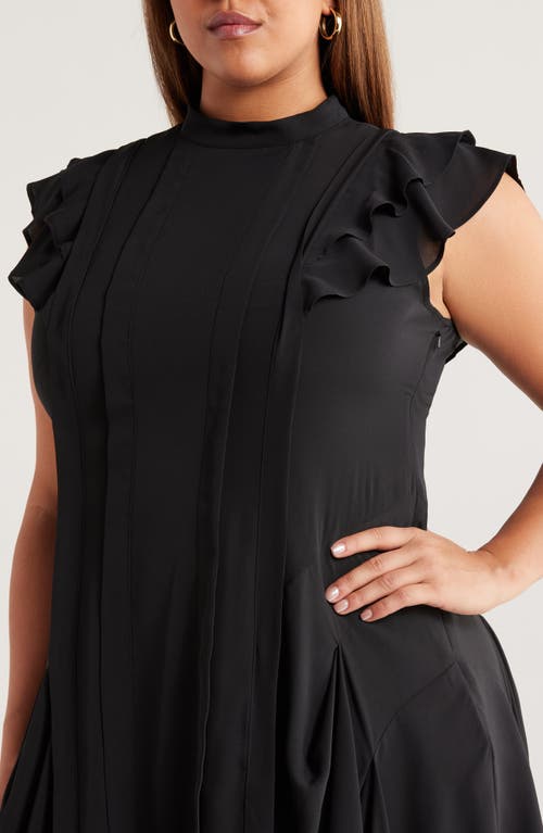 Chelsea28 Pintuck Handkerchief Hem Dress In Black